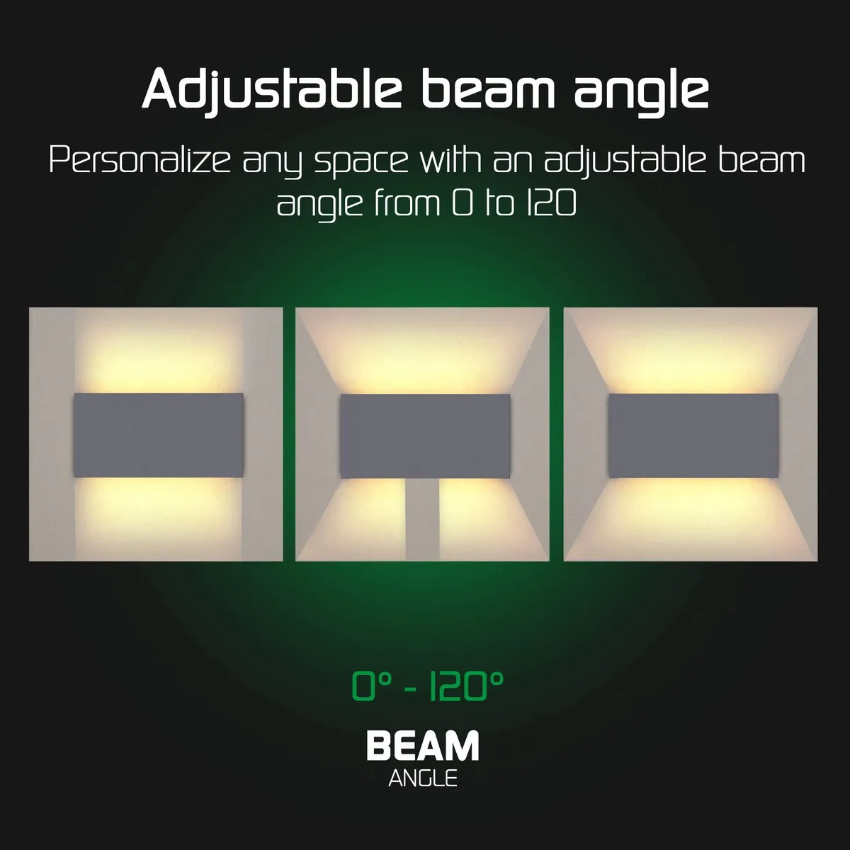 LEDVION LED Wandlamp 9,5W 3000K IP54 Tweezijdig Antraciet