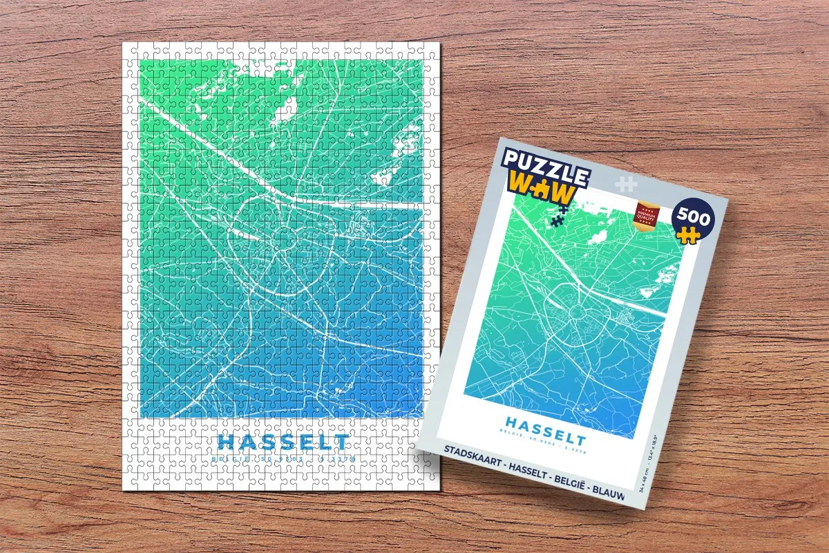 PuzzleWow Hasselt Legpuzzel 500 Stuks - Blauw