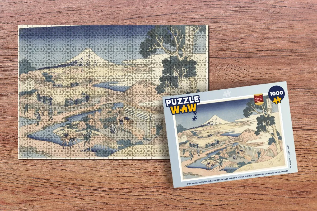 PuzzleWow Hokusai Fuji Legpuzzel 1000 Stuks - Multicolor