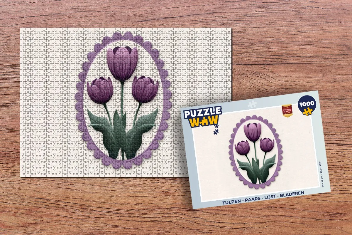 PuzzleWow Tulpen Paars Legpuzzel 1000 Stuks