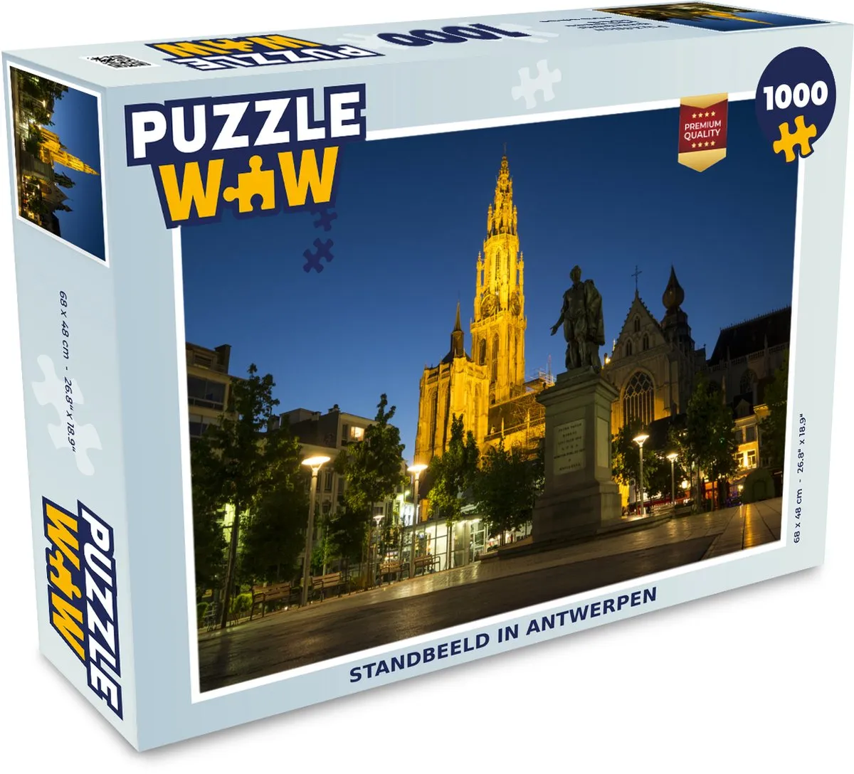 PuzzleWow Antwerpen Nacht Legpuzzel 1000 Stuks