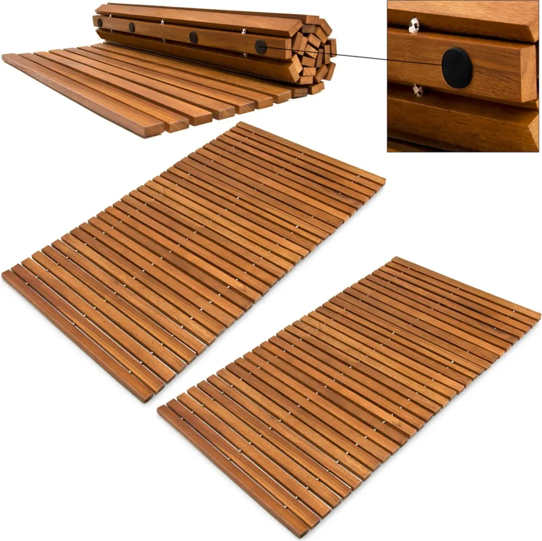 Deuba Badmat Set 2 Stuks 76x50cm Acacia - afbeelding 2 van 2