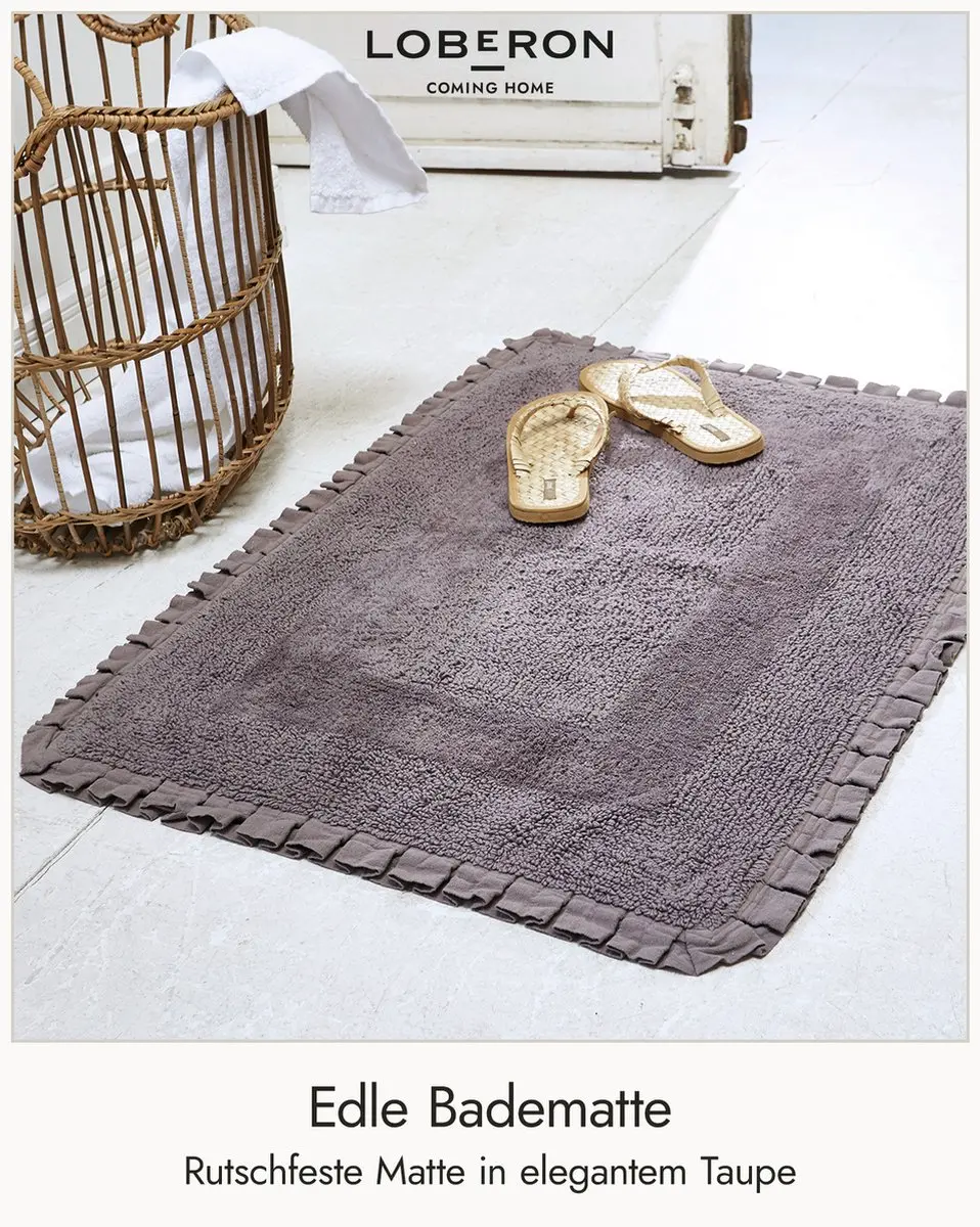 Loberon Badmat Jasmin - Taupe - afbeelding 6 van 6