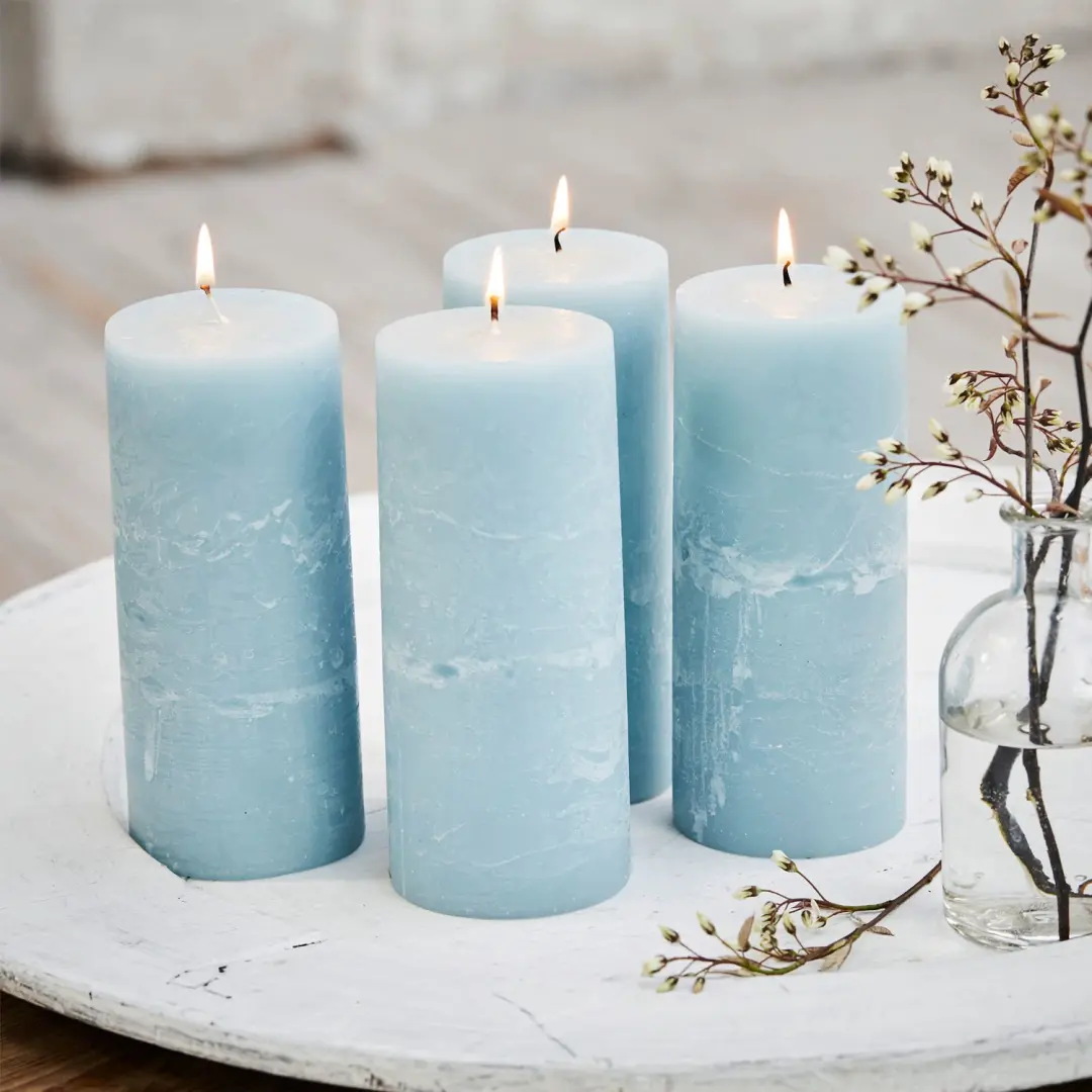 Loberon Homel Kaarsen - 4 Stuks - Blauw - afbeelding 2 van 2