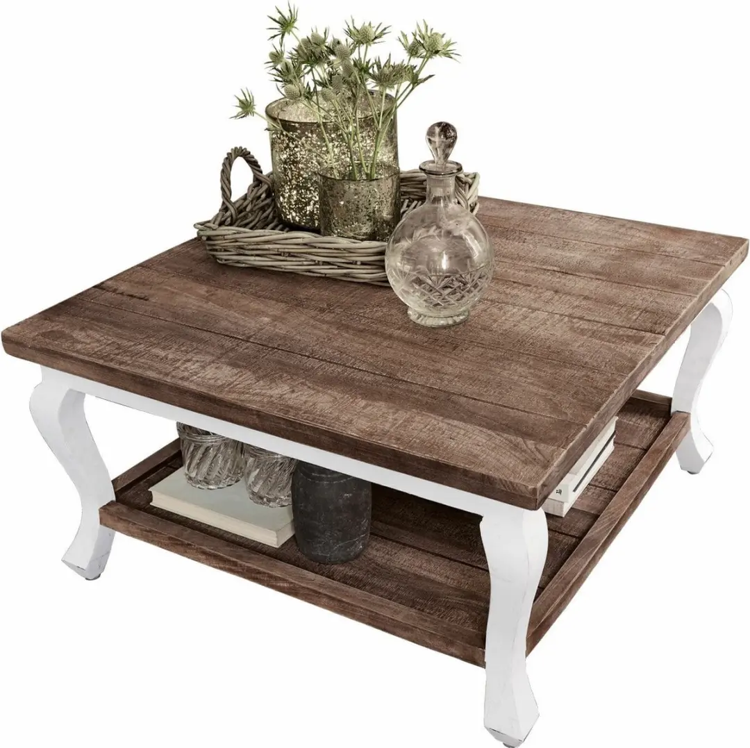 Loberon Riverside Salontafel - Bruin/Antiekwit - afbeelding 4 van 6