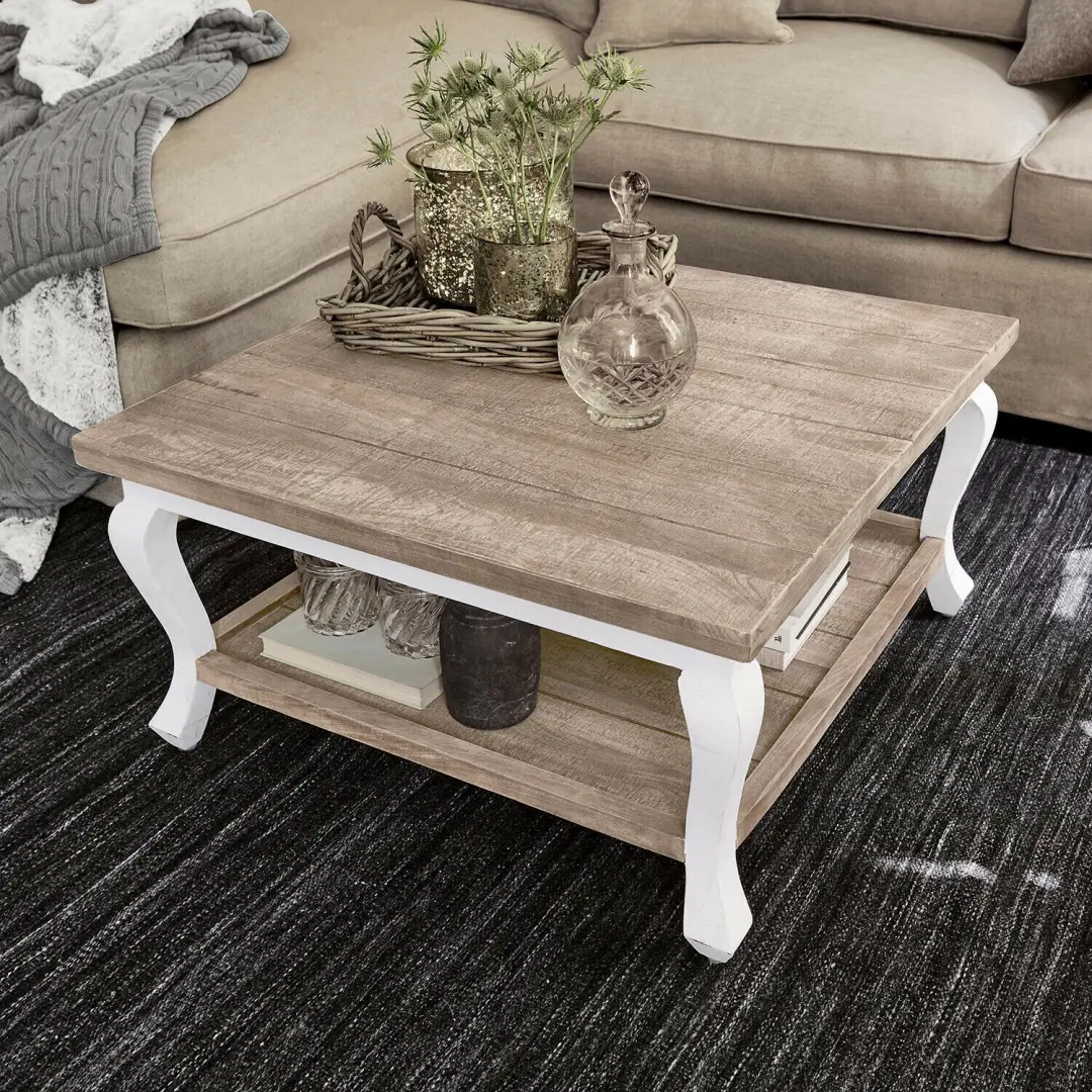 Loberon Riverside Salontafel - Bruin/Antiekwit - afbeelding 6 van 6