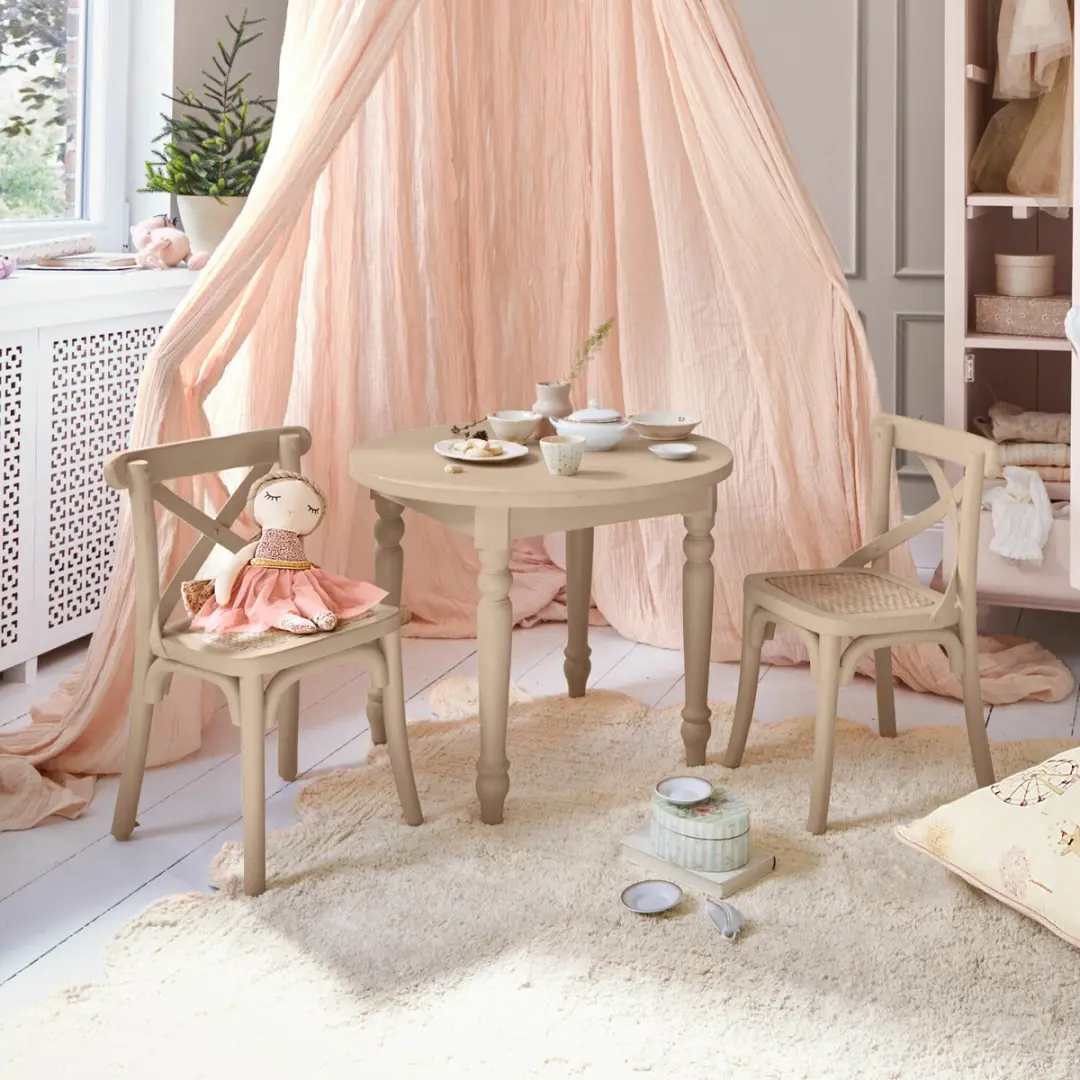 Loberon Sourila Kindertafel - 6 Personen - Beige - afbeelding 5 van 6