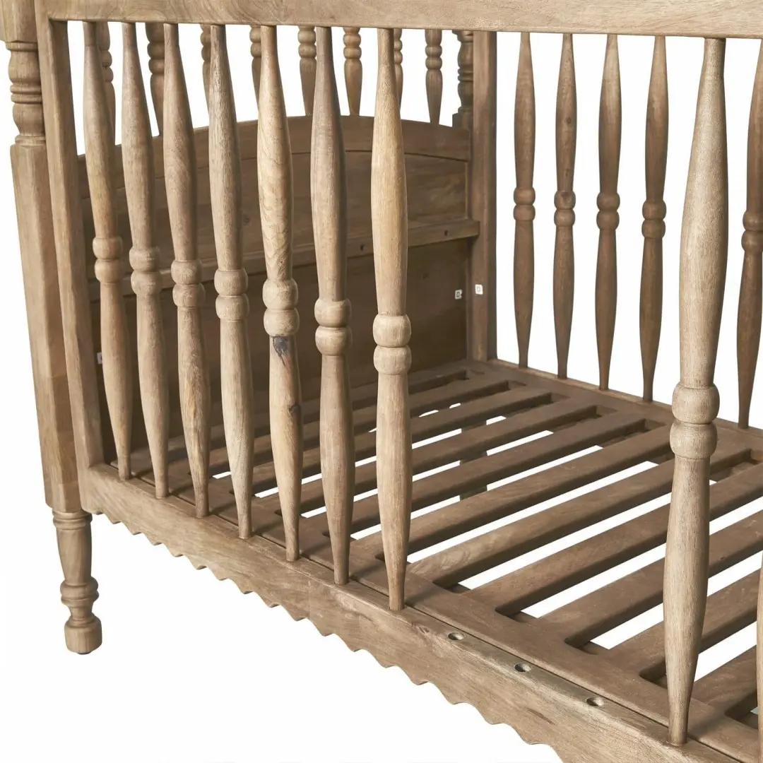 Loberon Merveillon Ledikant - Eenpersoons 80x140cm - Bruin - afbeelding 3 van 6