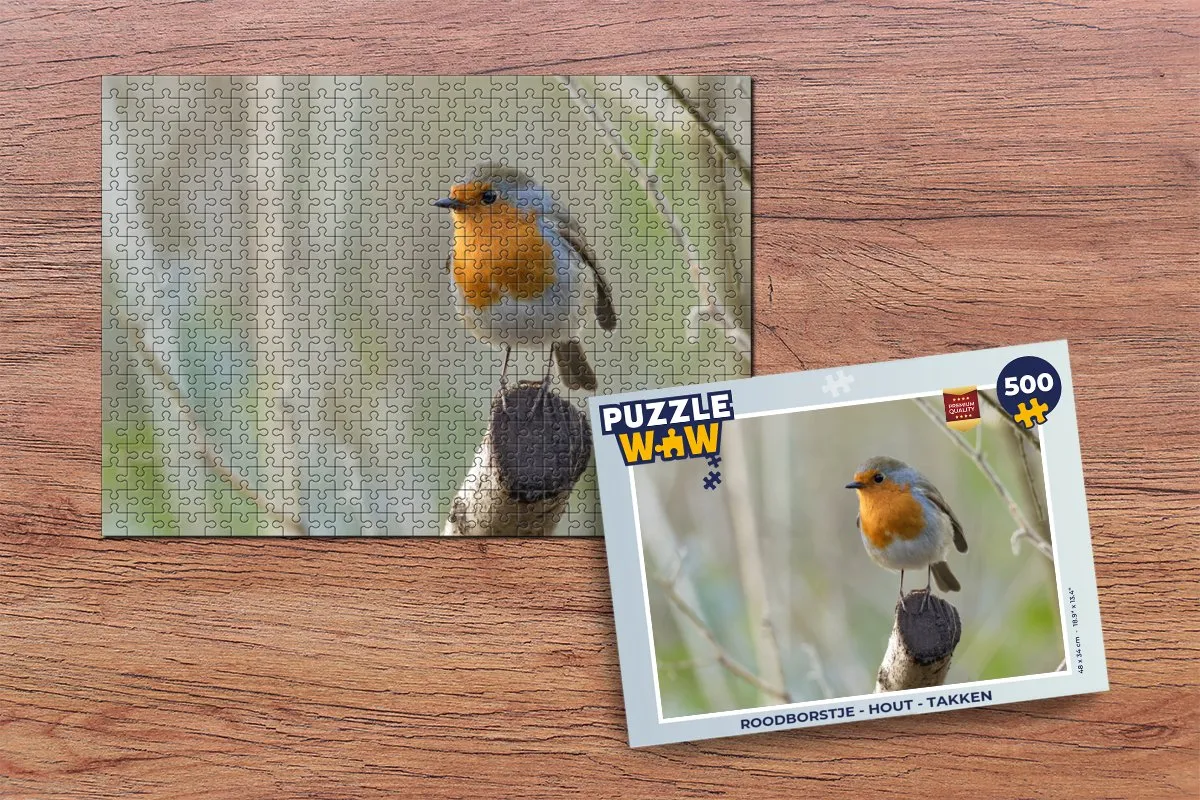 PuzzleWow Roodborstje Legpuzzel 500 Stuks - Multicolor