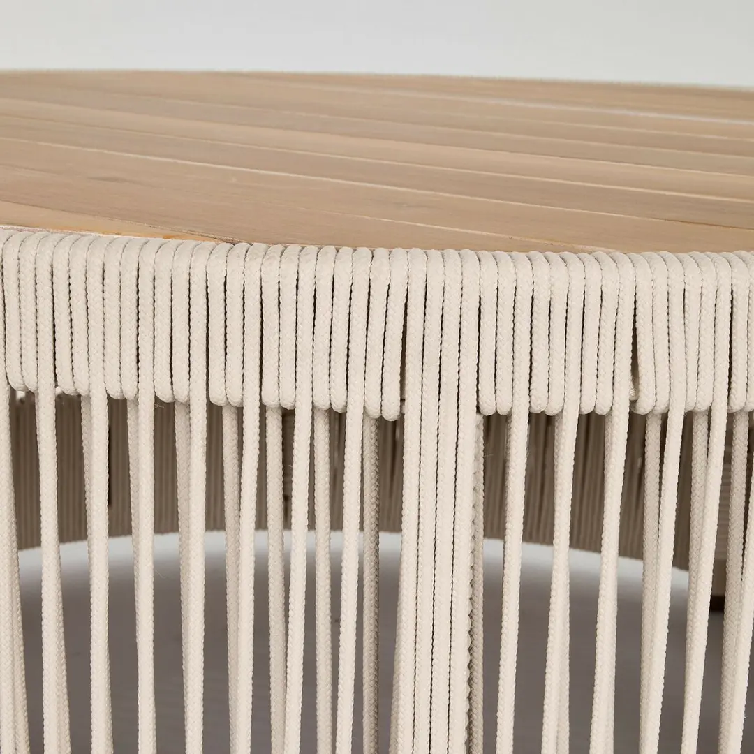 Loberon Delor Salontafel 90cm - Crème/Bruin - afbeelding 4 van 4