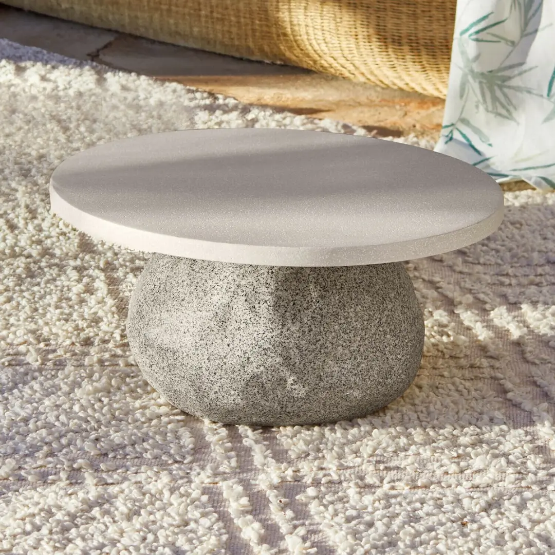 Loberon Orivana Salontafel 55cm - grijs/beige - afbeelding 4 van 6