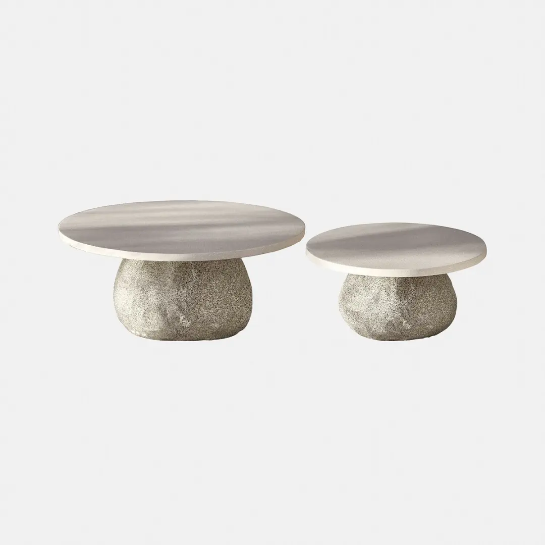 Loberon Orivana Salontafel 55cm - grijs/beige - afbeelding 3 van 6