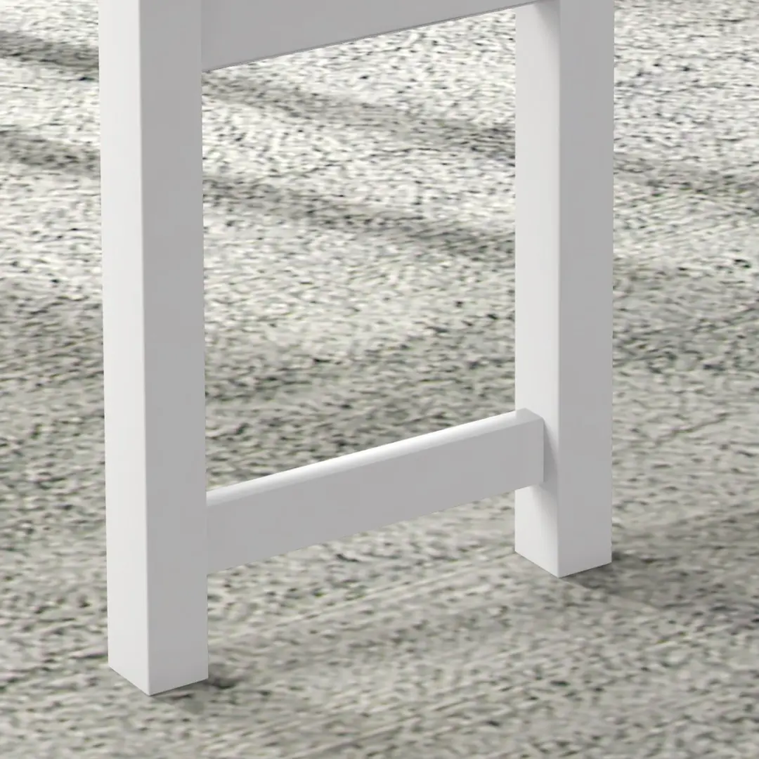 Homcom 4-delige eetset Grenenhout Grijs Wit 108x65x75cm - afbeelding 5 van 6