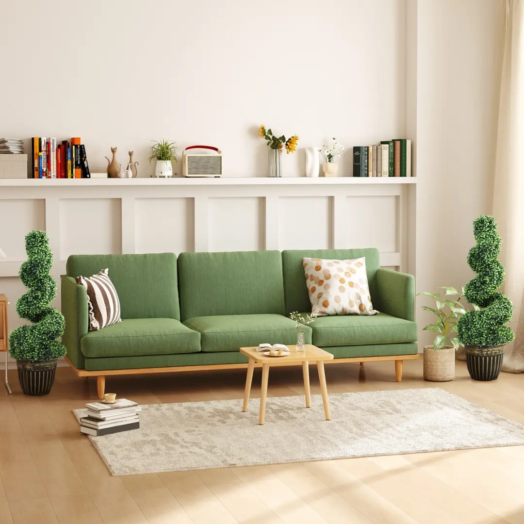 Homcom Kunstplanten Set 2x Buxus 90cm - Groen - afbeelding 6 van 6