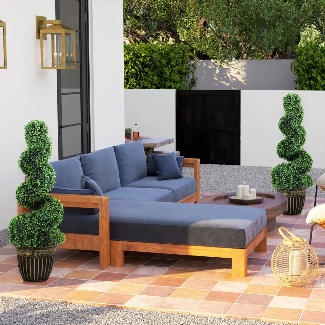 Homcom Kunstplanten Set 2x Buxus 90cm - Groen - afbeelding 5 van 6