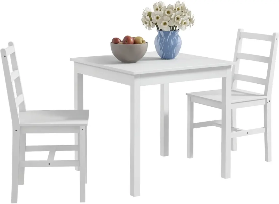 Homcom Eettafelset 75x75cm Wit
