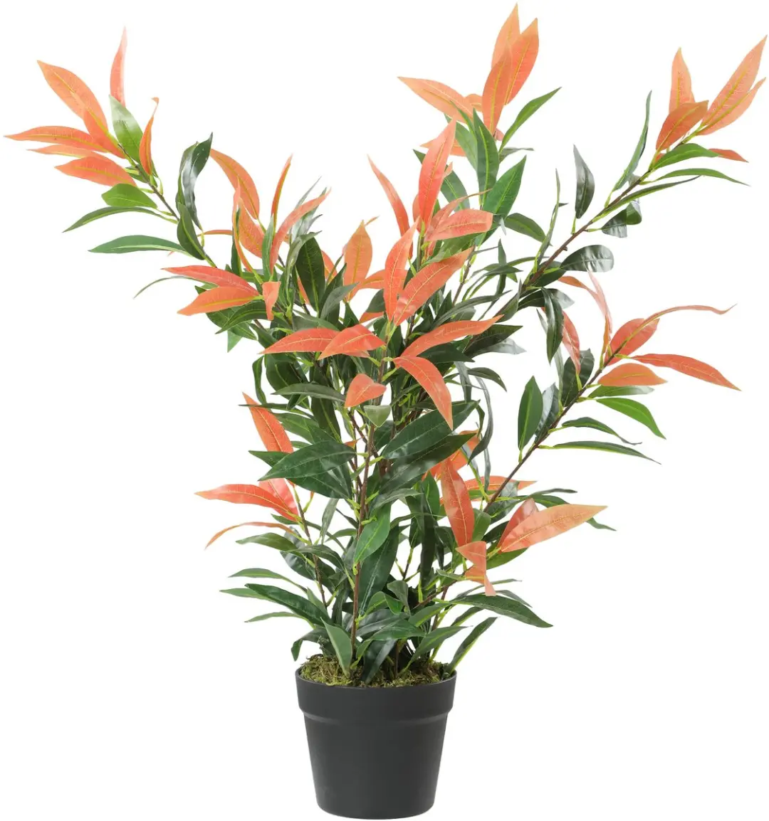 Homcom Artificial Plants-Kunststof, Cement-45L x 45B x 90H cm-Rood+Groen