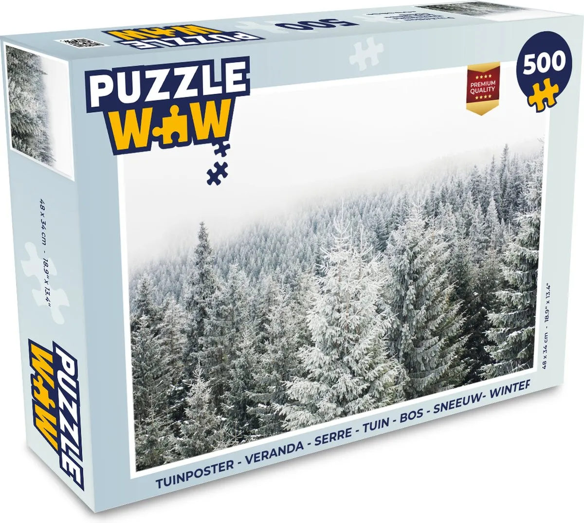 PuzzleWow Sneeuw Winter Dennenboom Legpuzzel 500 Stuks - Multicolor