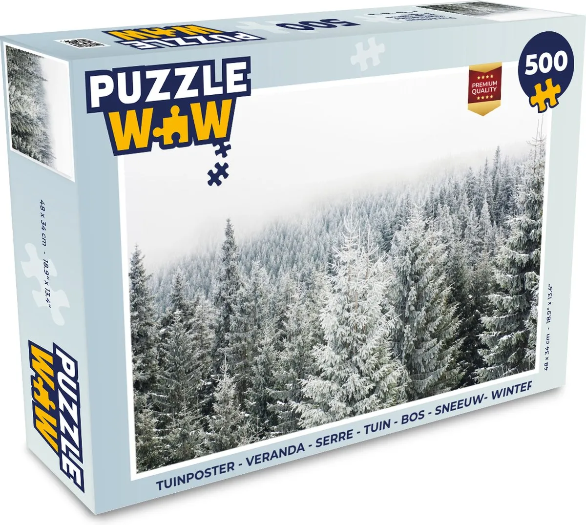 PuzzleWow Sneeuw Winter Dennenboom Legpuzzel 500 Stuks - Multicolor