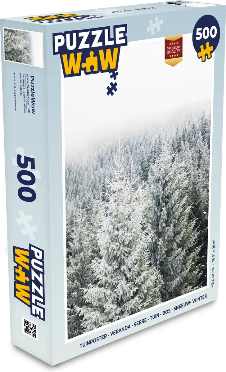 PuzzleWow Sneeuw Winter Dennenboom Legpuzzel 500 Stuks - Multicolor