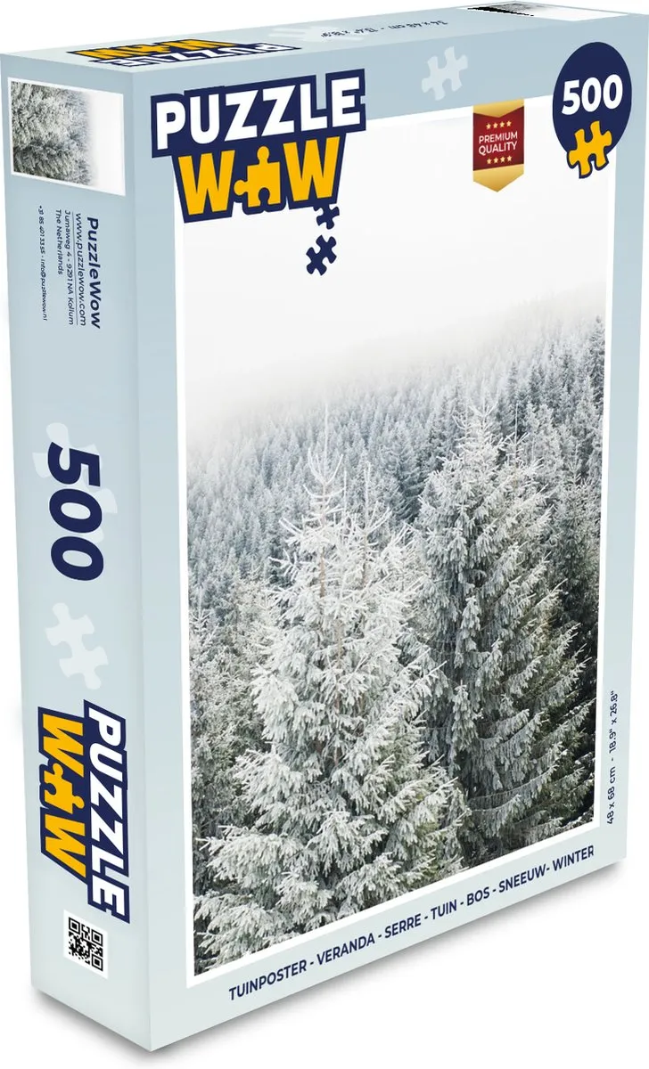 PuzzleWow Sneeuw Winter Dennenboom Legpuzzel 500 Stuks - Multicolor