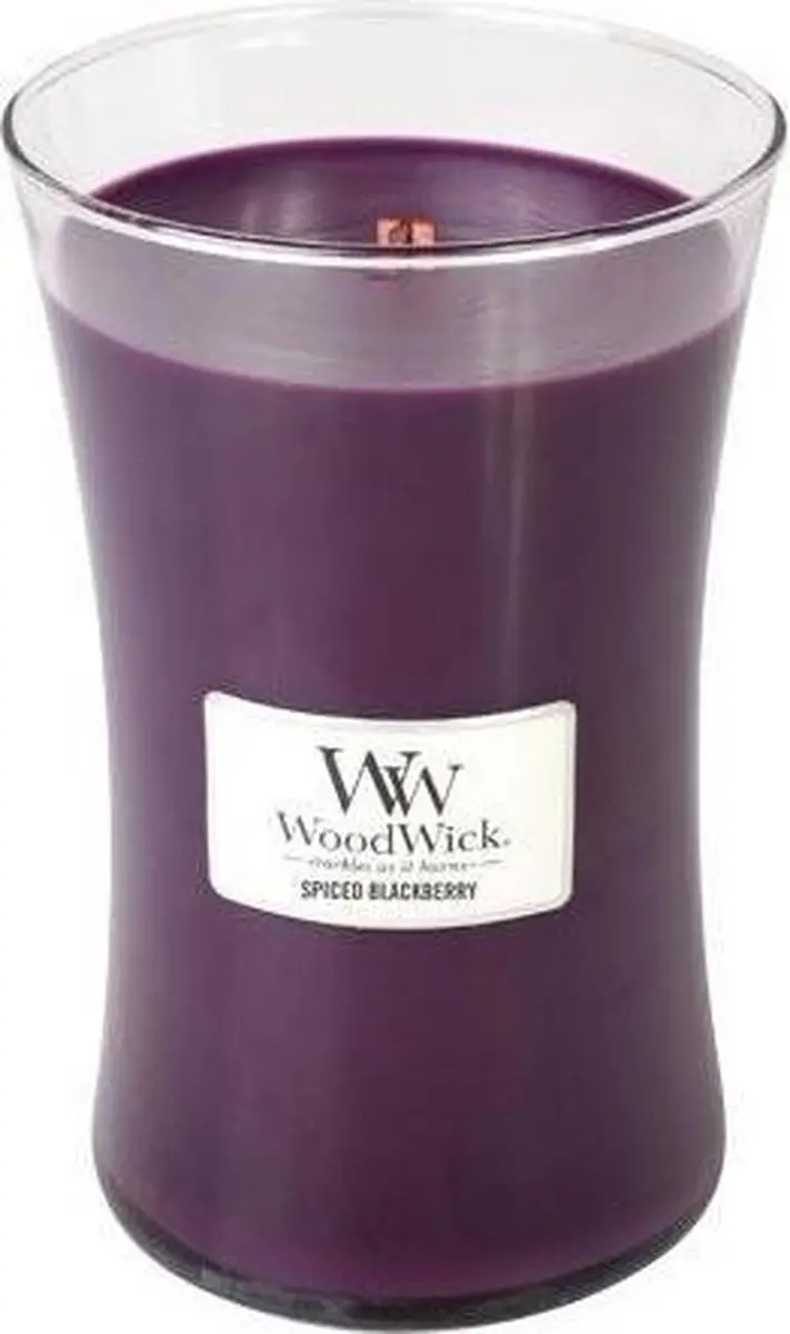 WoodWick Large Hourglass Geurkaars Spiced Blackberry - 130 Branduren - afbeelding 2 van 6