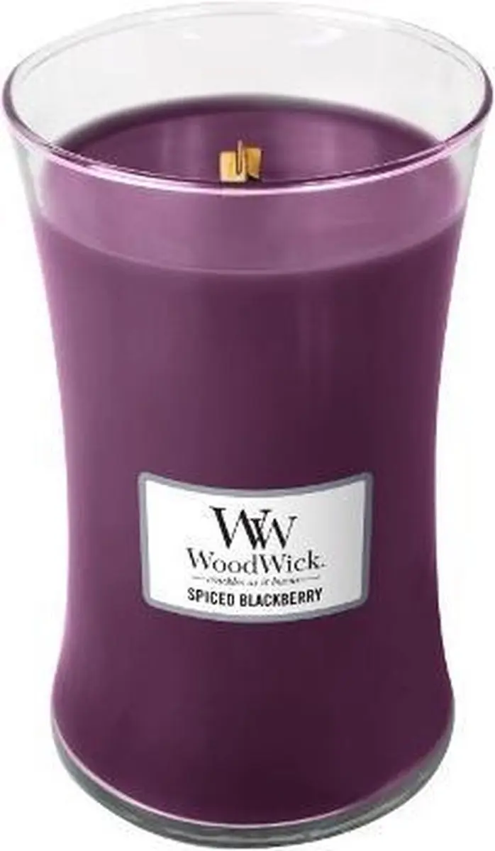 WoodWick Large Hourglass Geurkaars Spiced Blackberry - 130 Branduren - afbeelding 6 van 6