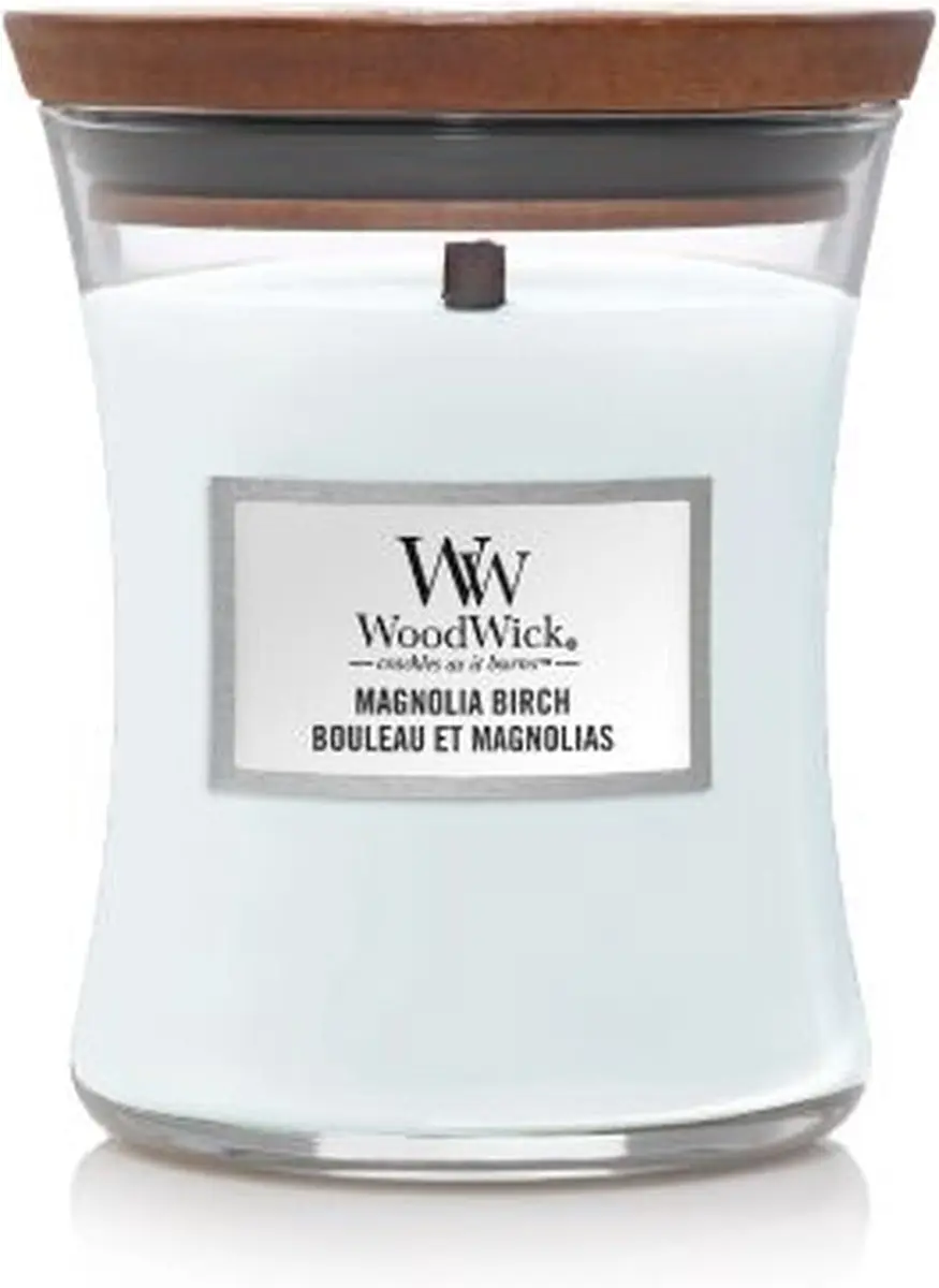 WoodWick Magnolia Birch Medium Geurkaars 60 uur