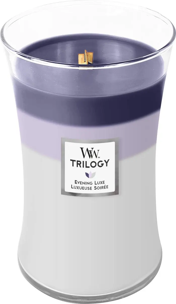 WoodWick Trilogy Large Geurkaars Evening Luxe - 130 Branduren - afbeelding 2 van 4