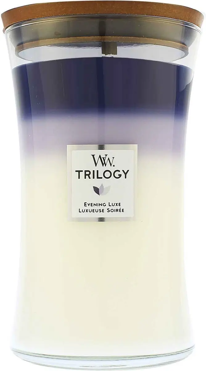 WoodWick Trilogy Large Geurkaars Evening Luxe - 130 Branduren - afbeelding 4 van 4