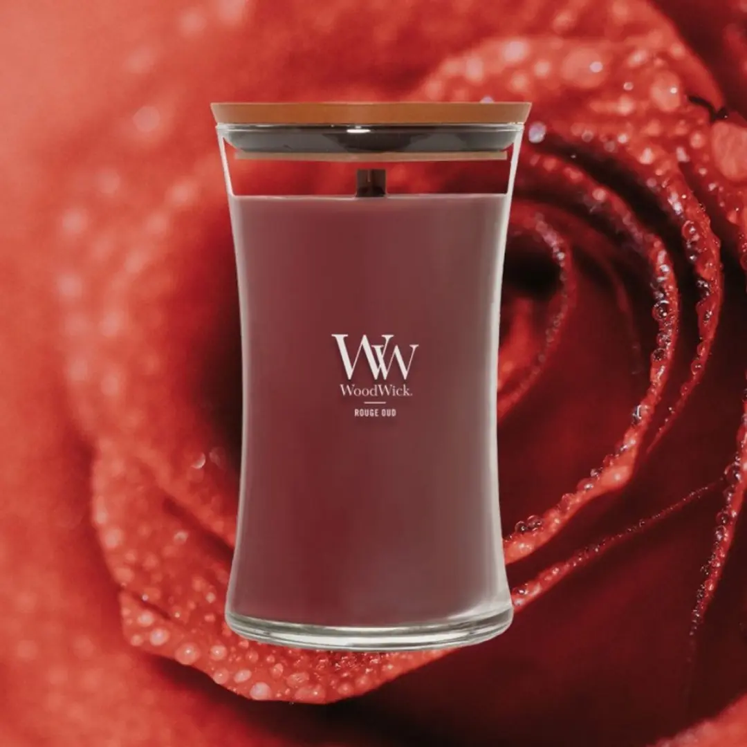 WoodWick Hourglass Geurkaars Rouge Oud - 130 Branduren - afbeelding 6 van 6