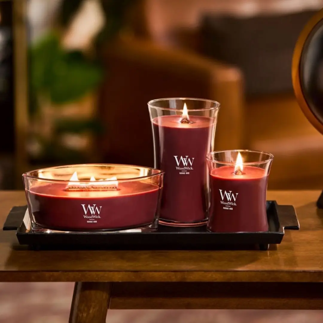 WoodWick Hourglass Geurkaars Rouge Oud - 130 Branduren - afbeelding 5 van 6