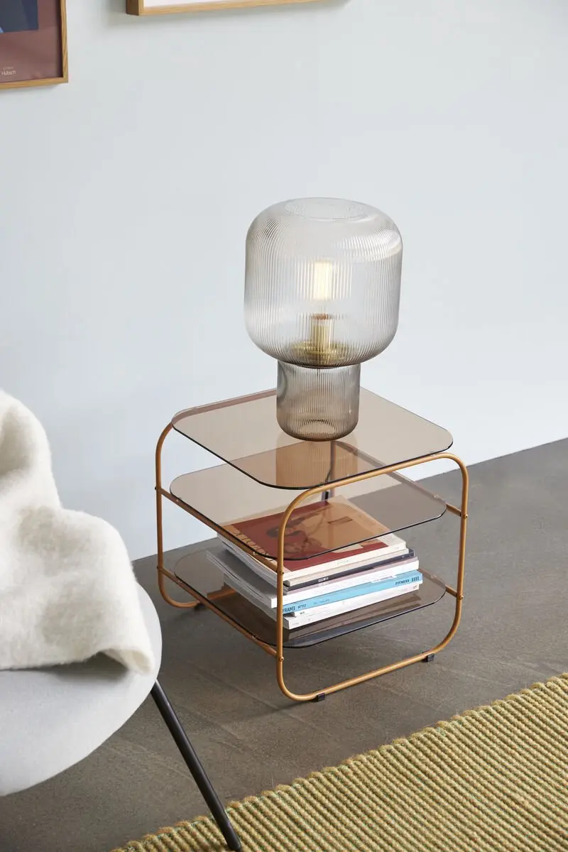 Hübsch ECHO Bijzettafel - Metaal/glas oranje - afbeelding 2 van 5