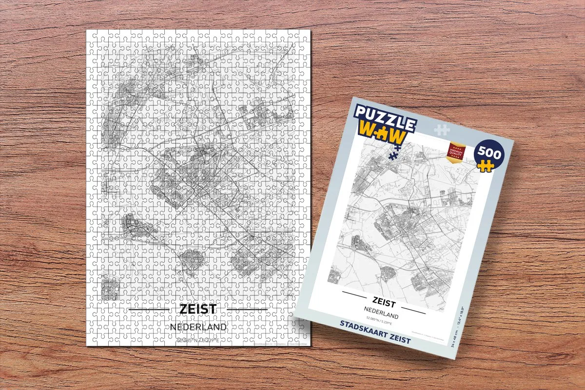 PuzzleWow Stadskaart Zeist Legpuzzel 500 Stuks - Multicolor