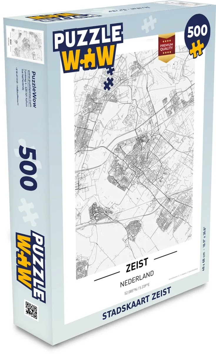 PuzzleWow Stadskaart Zeist Legpuzzel 500 Stuks