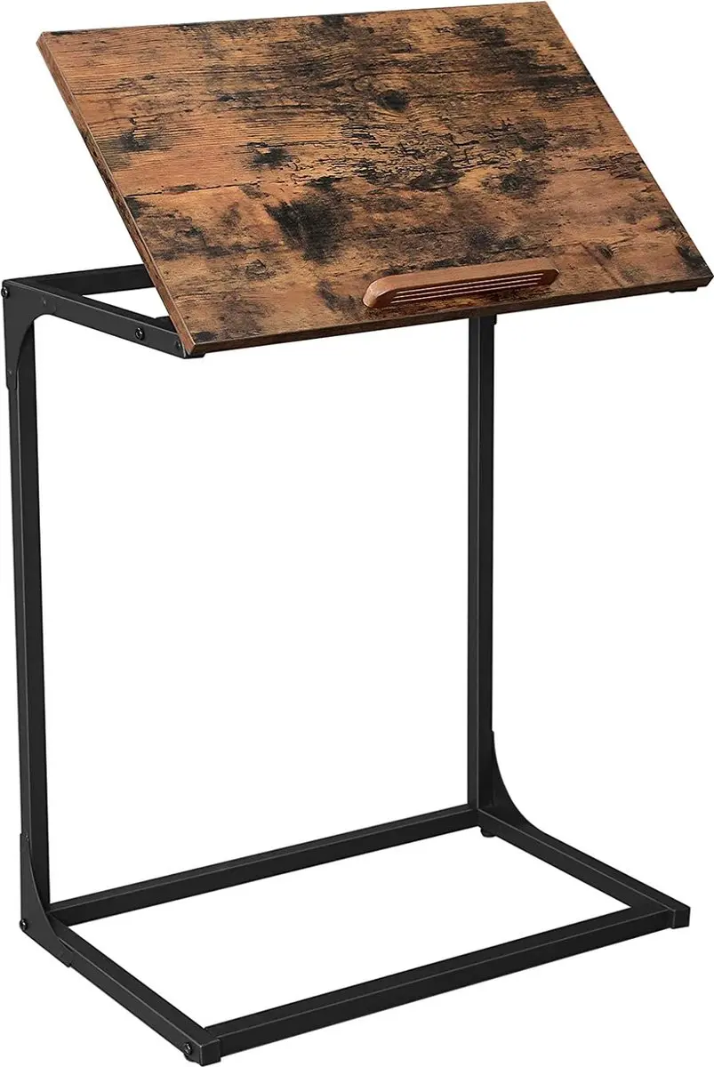 VASAGLE Bijzettafel, laptoptafel met verstelbaar oppervlak, 55 x 35 x 66 cm, ban