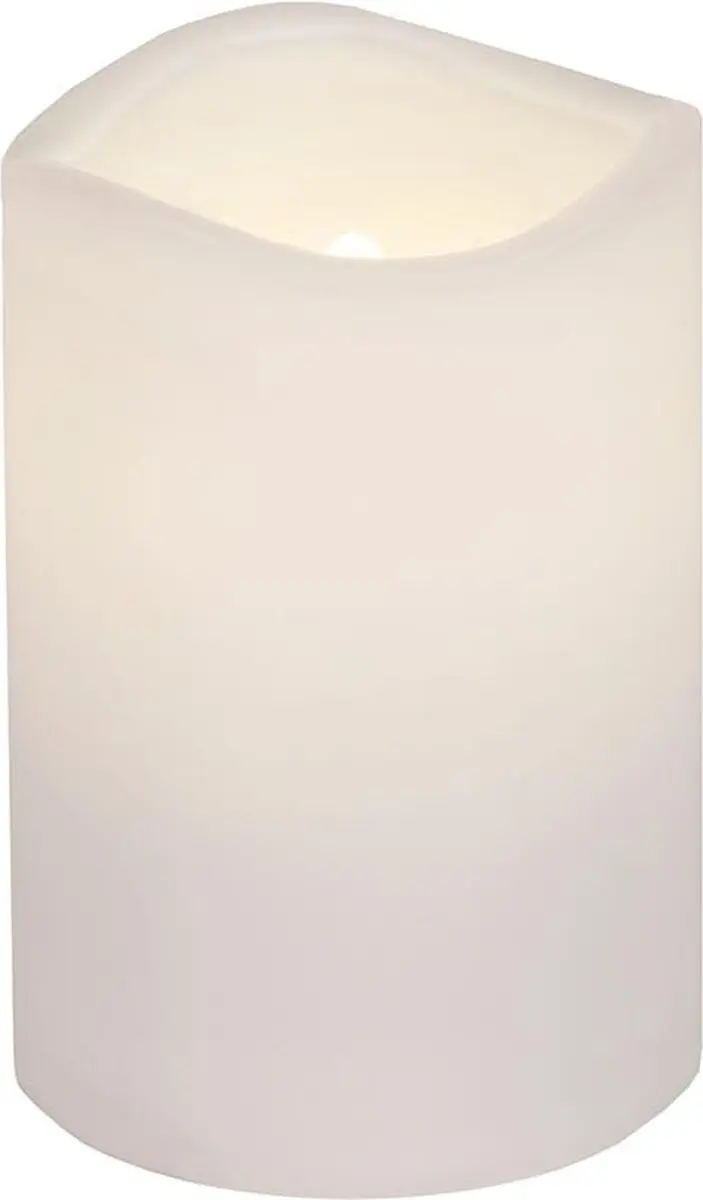 Star Trading Kaars Paul, zuilkaars, wit, LED, timer, warm wit, voor buiten, 11,5