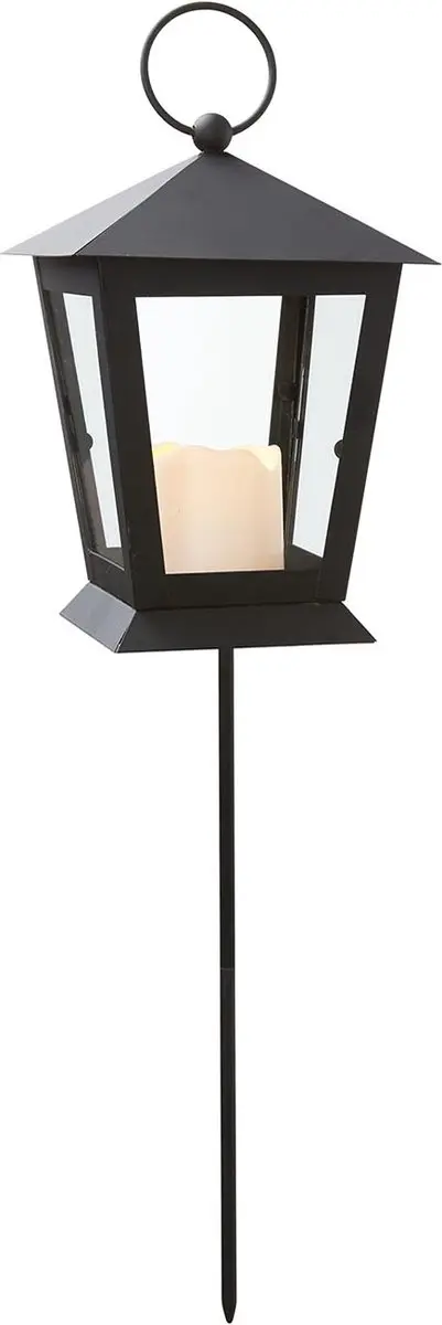 Star Trading lantaarn Serene, graflicht, metaal, zwart, LED, timer, geel, voor b