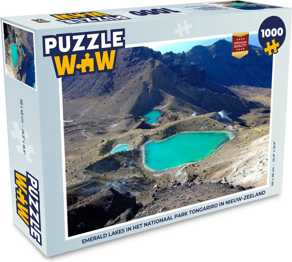 PuzzleWow Emerald Lakes Tongariro Legpuzzel 1000 Stuks