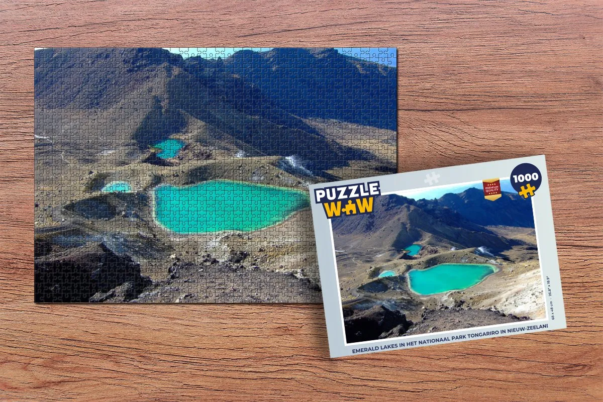 PuzzleWow Emerald Lakes Tongariro Legpuzzel 1000 Stuks - Multicolor
