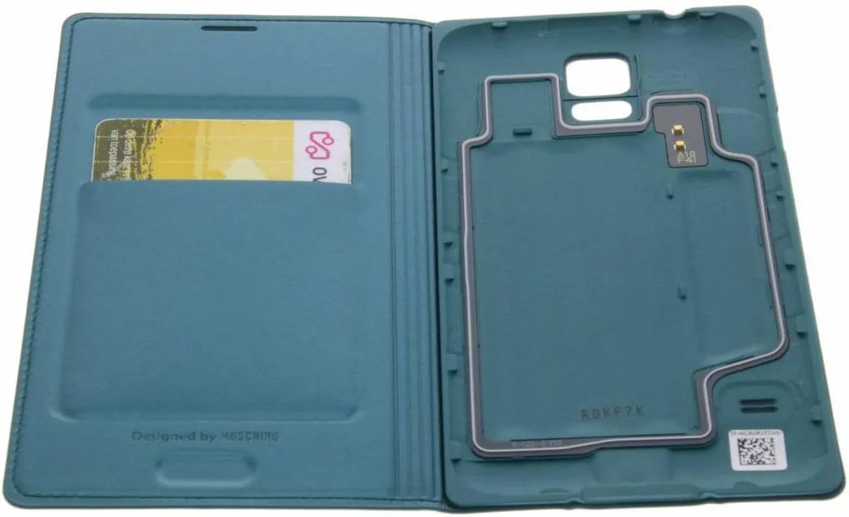 Samsung Galaxy S5 Wallet Case Moschino Peace - Groen/Zilver