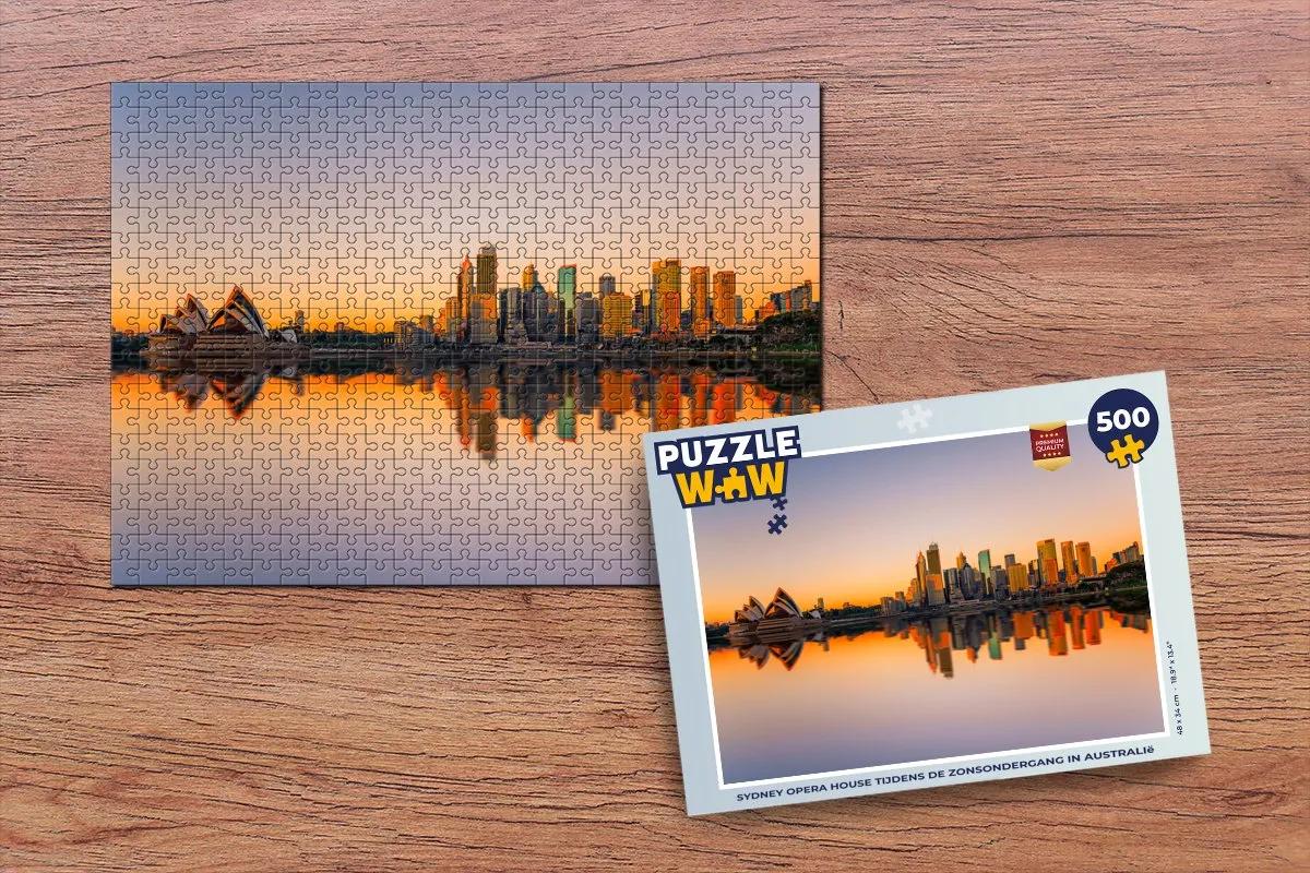 PuzzleWow Sydney Opera House Zonsondergang Legpuzzel 500 Stuks - Multicolor