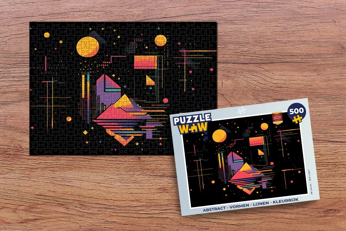 PuzzleWow Abstract Legpuzzel 500 Stuks - Kleurrijk