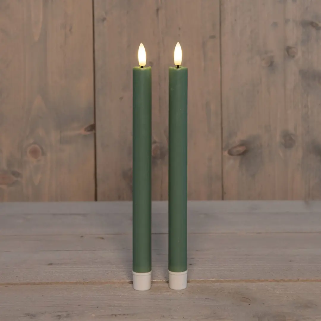 Anna's Collection LED Dinerkaarsen 26cm Jade Groen - 2 Stuks - afbeelding 2 van 4