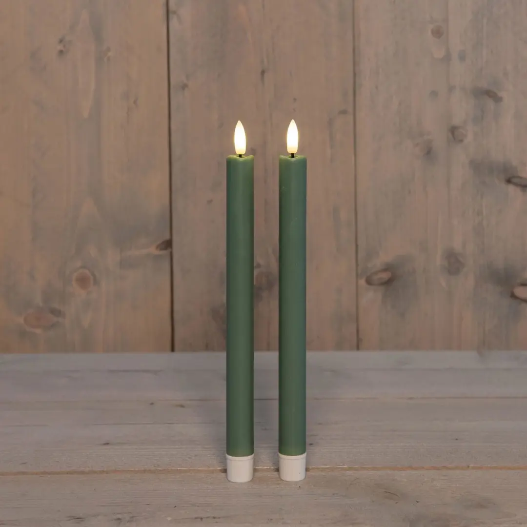 Anna's Collection LED Dinerkaarsen 26cm Jade Groen - 2 Stuks - afbeelding 3 van 4