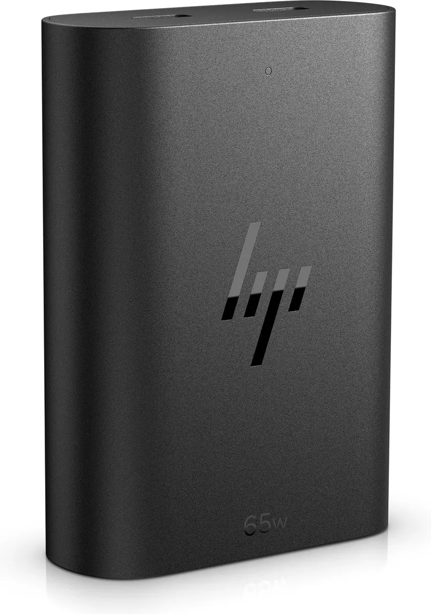 HP 65W GaN USB-C Laptopoplader - 2x USB-C - Zwart