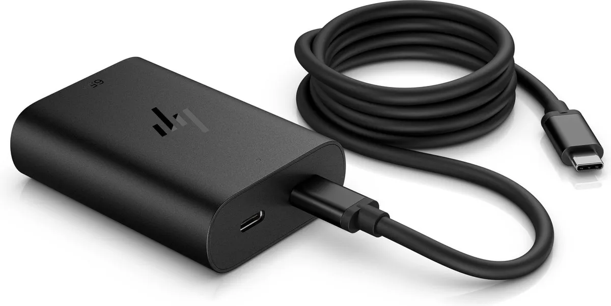 HP 65W GaN USB-C Laptopoplader - 2x USB-C - Zwart - afbeelding 6 van 6