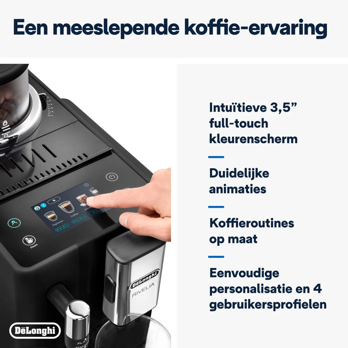 De'Longhi Rivelia EXAM440.35.B - Volautomatische espressomachine - Onyx Black - Koffiemachine met bonen