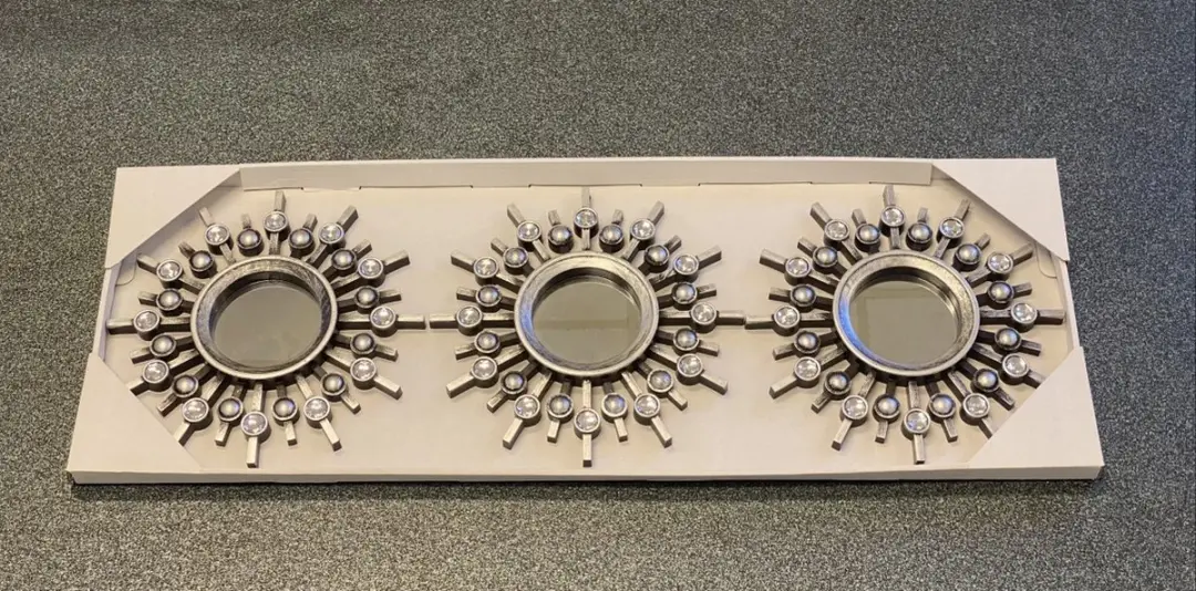 Set van 3 ronde wandspiegels