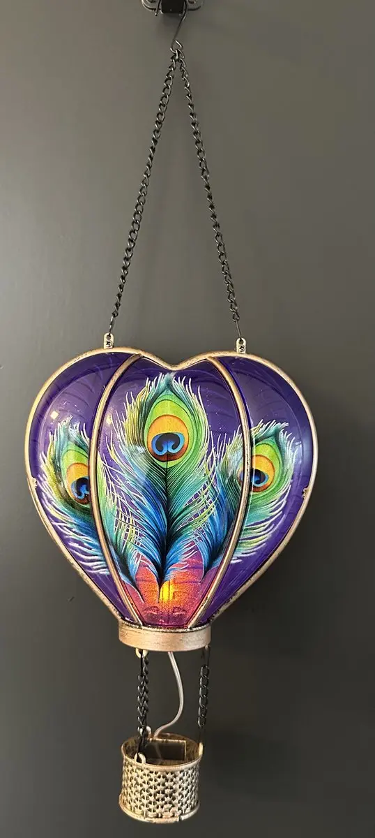 Decoratieve solarlamp hart met luchtballon " met flame LED "